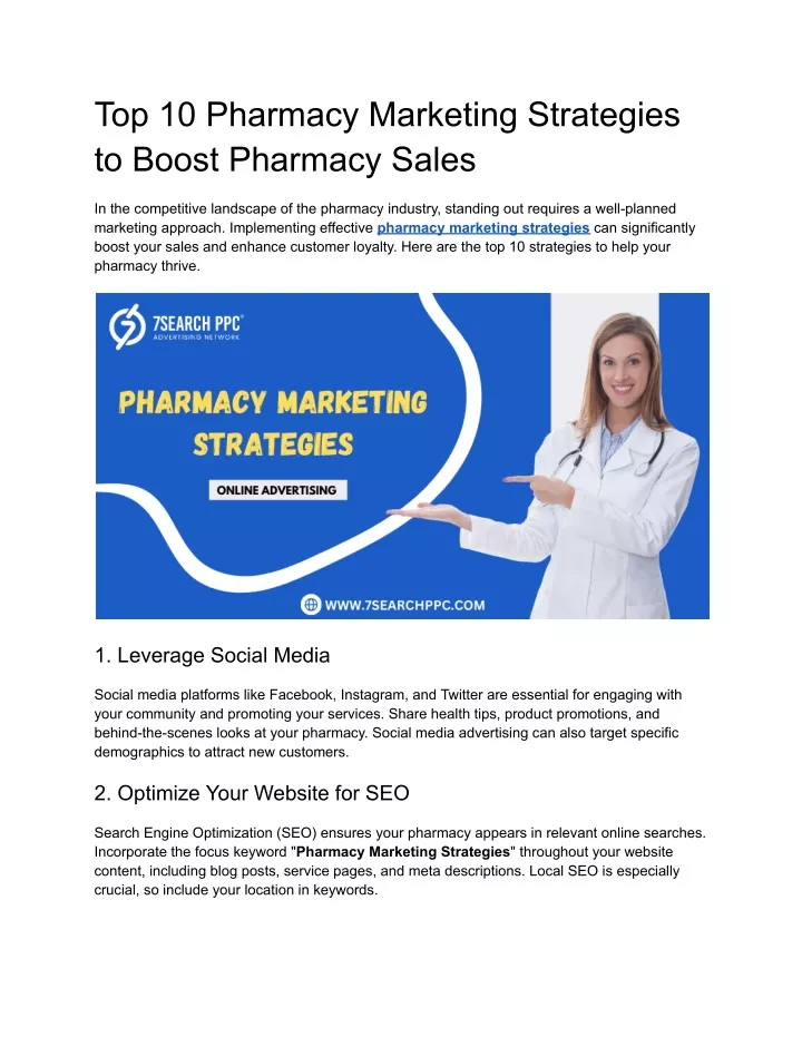 top 10 pharmacy marketing strategies to boost