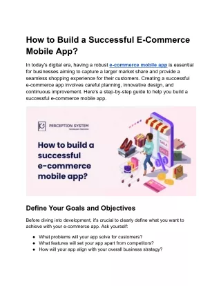 How to Build a Successful E-Commerce Mobile App?