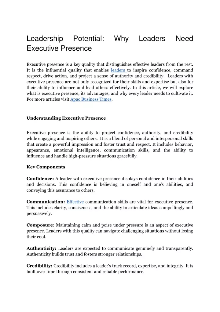 leadership executive presence