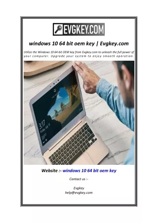 windows 10 64 bit oem key evgkey com