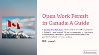 open work permit in canada a guide