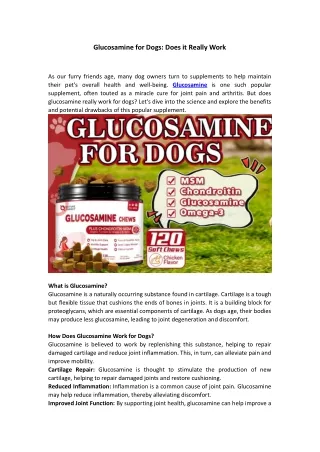 Glucosamine for Dogs - Does it Really Work