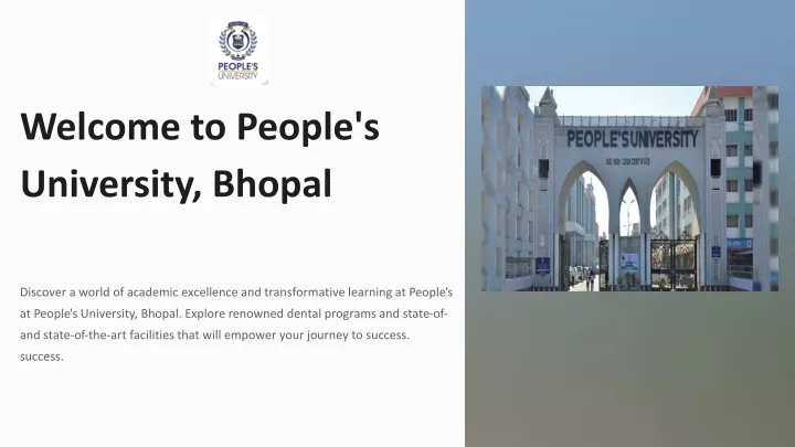 welcome to people s university bhopal