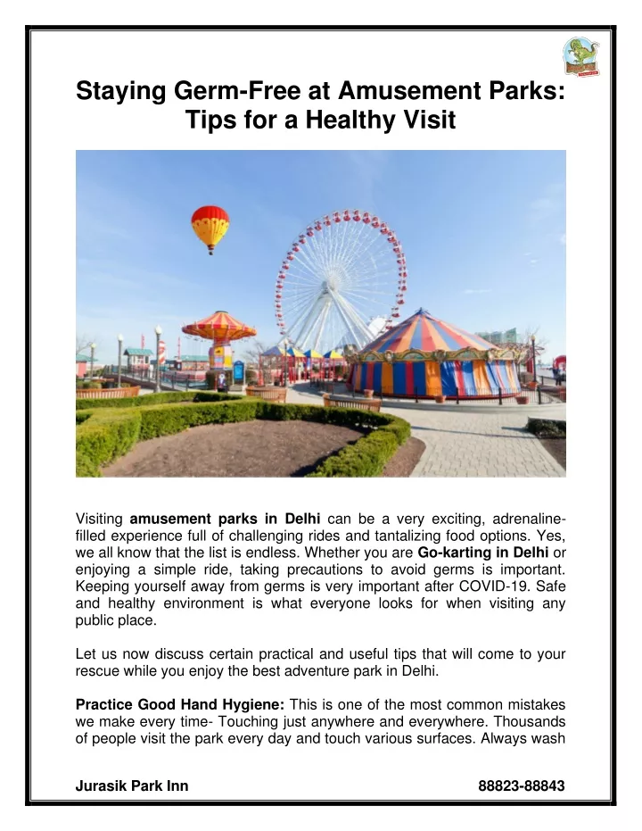 staying germ free at amusement parks tips