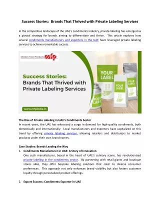 Success Stories - Brands That Thrived with Private Labeling Services