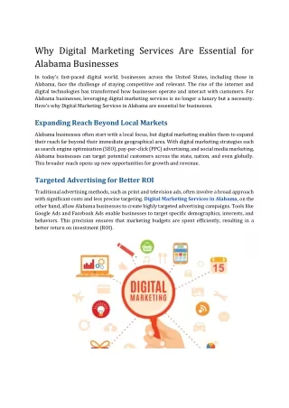 Why Digital Marketing Services Are Essential for Alabama Businesses