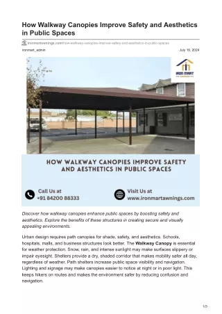how walkway canopies improve safety
