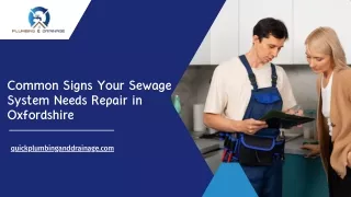 Common Signs Your Sewage System Needs Repair in Oxfordshire
