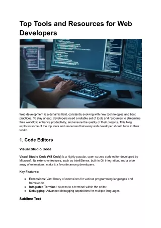 top tools and resources for web developers