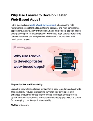 Why Use Laravel to Develop Faster Web-Based Apps?