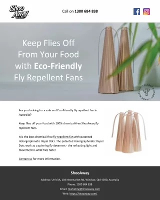 Keep Flies Off From Your Food with Eco-Friendly Fly Repellent Fans