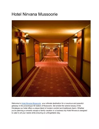 Hotel Nirvana Mussoorie