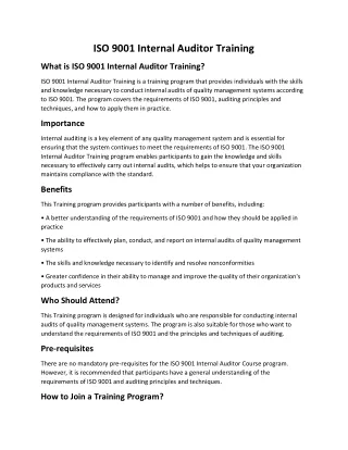 ISO 9001 Internal Auditor Training-Article-1-04-2022