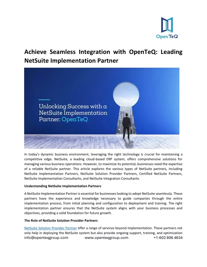 achieve seamless integration with openteq leading