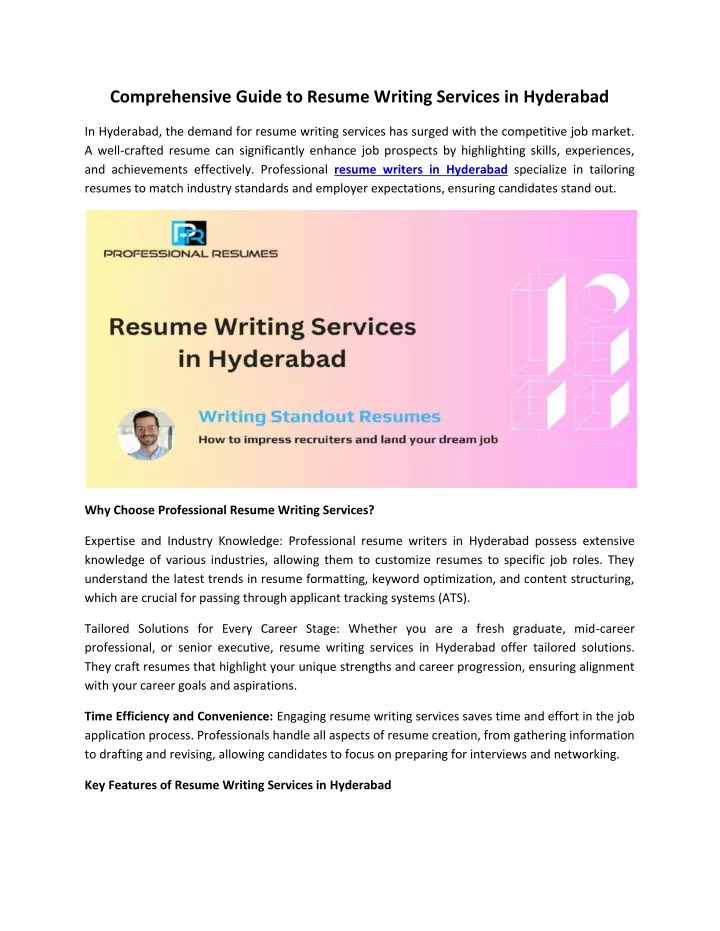 comprehensive guide to resume writing services