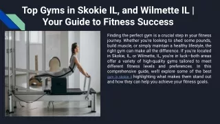 Top Gyms in Skokie IL and Wilmette Il Get Fit Methods