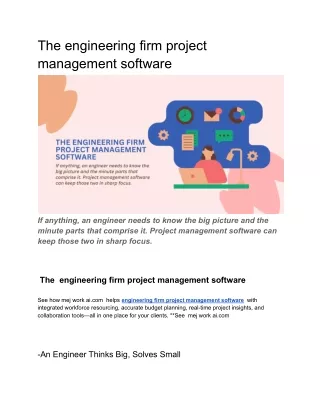 The engineering firm project management software