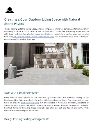 Creating a Cosy Outdoor Living Space with Natural Stone Pavers