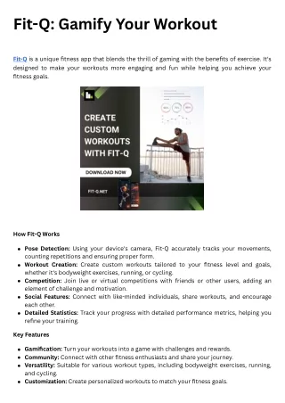 Fit-Q Gamify Your Workout