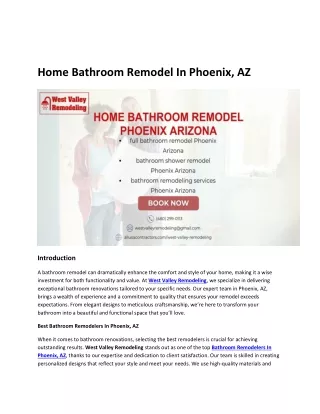 Home Bathroom Remodel in Phoenix