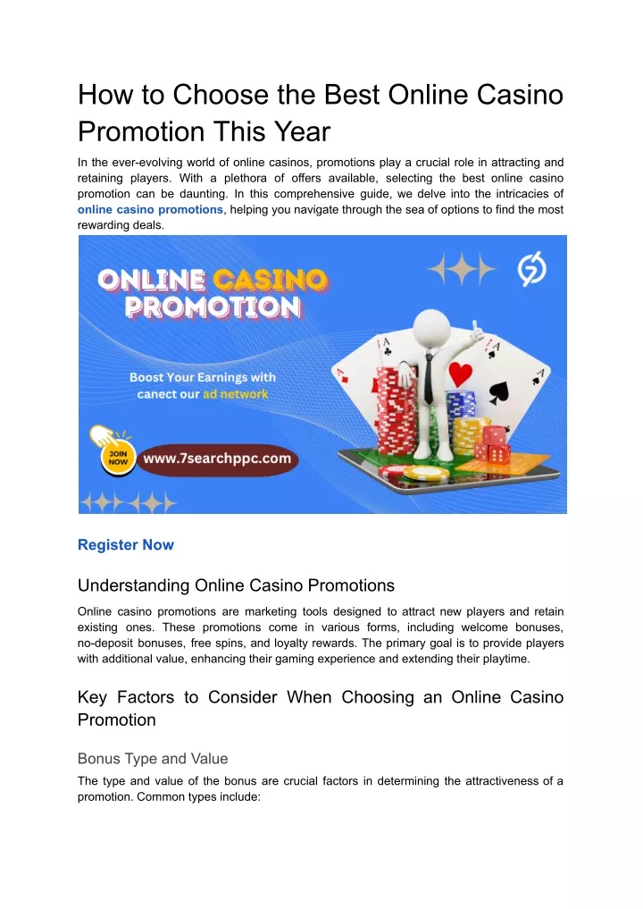 how to choose the best online casino promotion