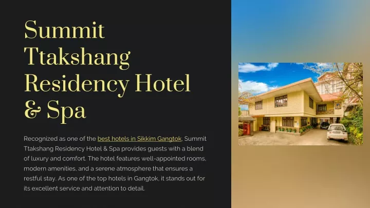 summit ttakshang residency hotel spa