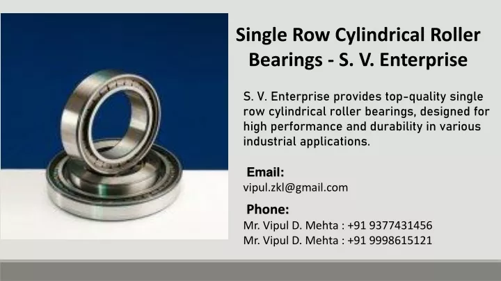 single row cylindrical roller bearings