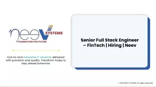 senior full stack engineer fintech hiring neev