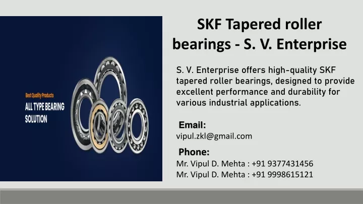 skf tapered roller bearings s v enterprise