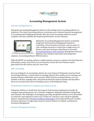 Accounting And Inventory Management Software | Netiquette.id