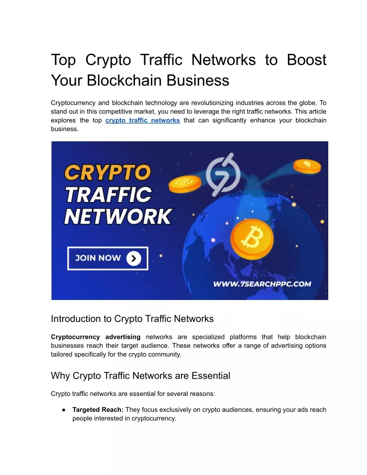 top crypto traffic networks to boost your