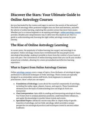 Discover the Stars_ Your Ultimate Guide to Online Astrology Courses