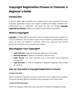 Copyright Registration Process in Chennai_ A Beginner’s Guide