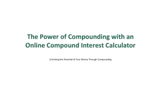 the power of compounding with an online compound
