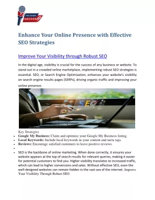 Enhance Your Online Presence with Effective SEO Strategies