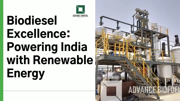 biodiesel excellence powering india with