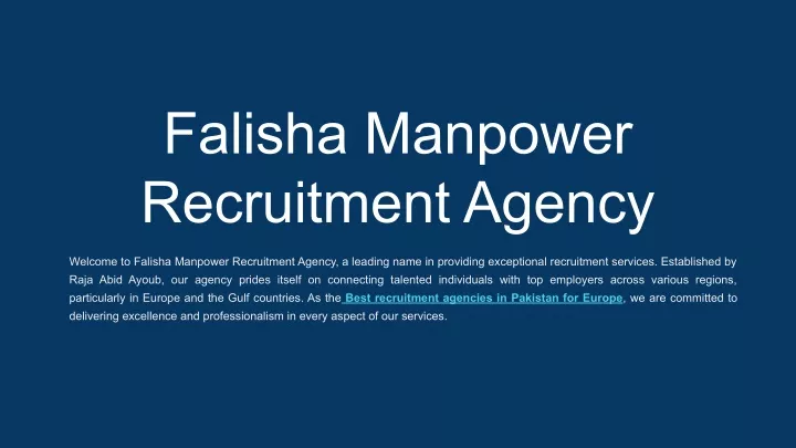 falisha manpower recruitment agency