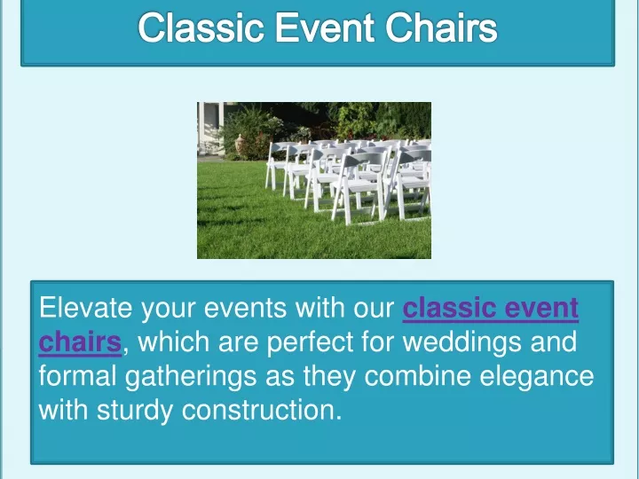 classic event chairs