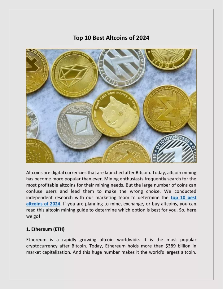 top 10 best altcoins of 2024