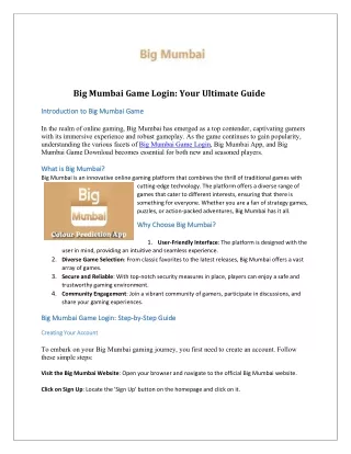 big mumbai game login your ultimate guide