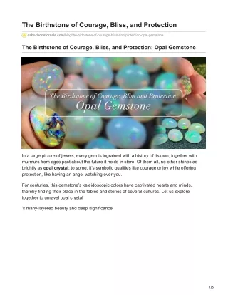 The Birthstone of Courage Bliss and Protection