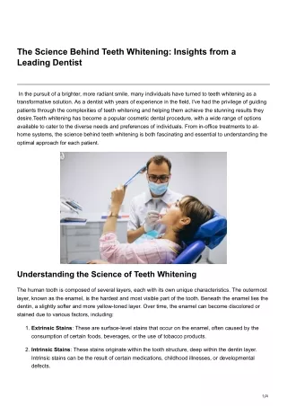 The Science Behind Teeth Whitening Insights from a Leading Dentist