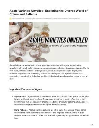 cabochonsforsale.com-Agate Varieties Unveiled Exploring the Diverse World of Colors and Patterns