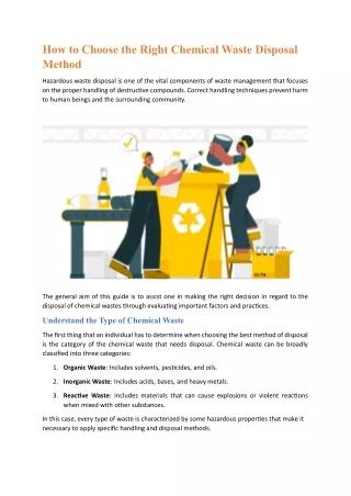 How to Choose the Right Chemical Waste Disposal Method