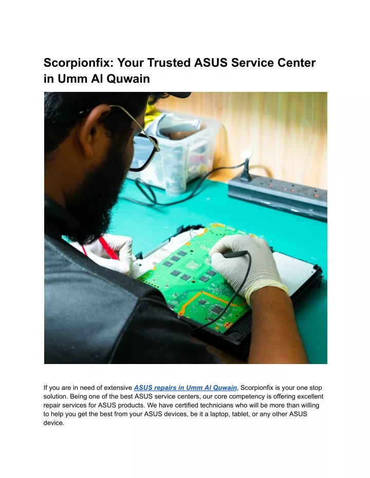 scorpionfix your trusted asus service center