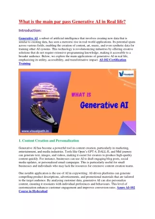 what is the main par pass generative ai in real
