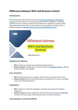 difference between nav and business central