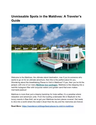 23 Best Places To Visit In Maldives
