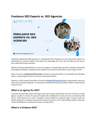 Freelance SEO Experts vs. SEO Agencies