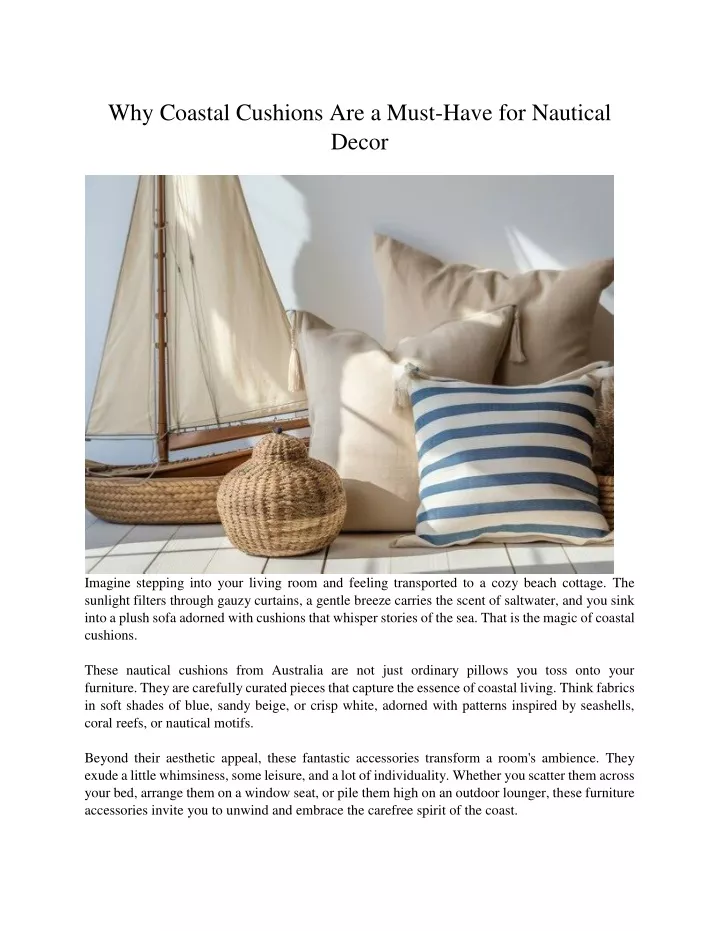 why coastal cushions are a must have for nautical